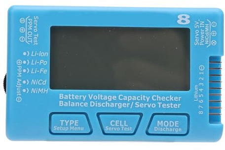 RC 8 Digital Battery Capacity Checker Controller LCD Backlight 2 to 8S Battery Voltage Tester for Li Po Li Ion Li Fe NiCd NiMH