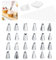 24 Pièces Poche a Douille Pâtisserie avec Douilles en Acier Inoxydable, Poche à Douille Réutilisable en Coton 31 cm pour Décoration de Gâteaux, Cupcakes et Biscuits, Facile à Nettoyer et Entretenir