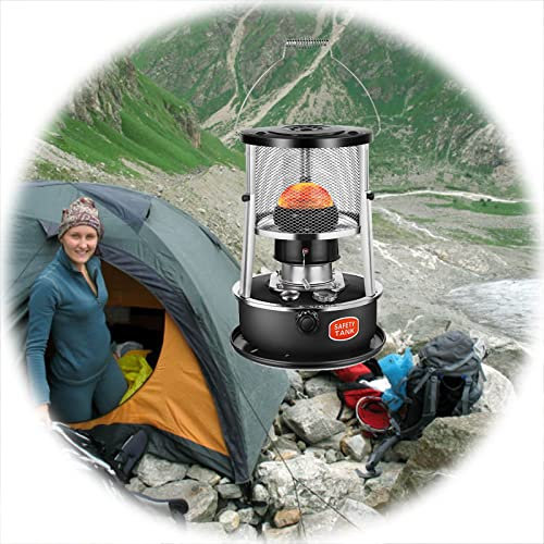 Petroleumspis för campingtält, bärbar petroleumvärmare, ingen elektricitet, oljevärmebrännare/svart