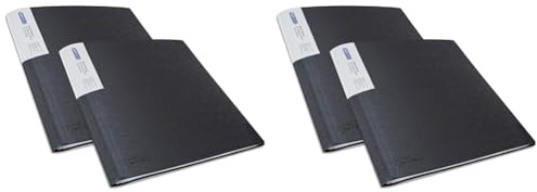 Rapesco 1645 Protège-Document avec Protection Antibactérienne, 100 Pochettes, A4, Noir, Lot de 4