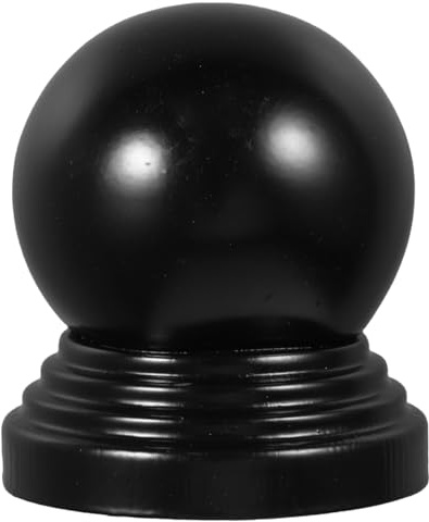 DIYEAH Black Metal Ball Top Post Cap Fence Post Cap for Round Pipes Pipe for Railings Stair Handrails Garden Fences Gate Ornaments 1 Pack