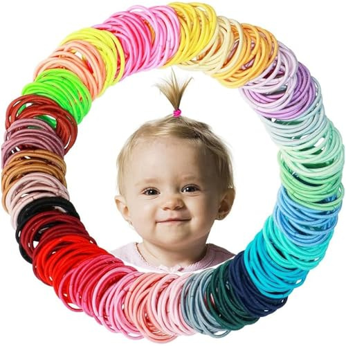 MLPKOI 400 Pcs Elastique Cheveux Fille, Mini Chouchous Multicolore Accessoire Petit élastique Cheveux pour Bébé, Multicolore Chouchou en Polyester pour Queue de Cheval Filles Enfants