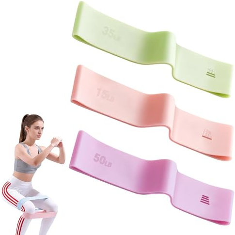 Resistance Bands for Working Out, 3-Pack Elastic Exercise Bands Strength Training Home Gym Equipment for Women Men