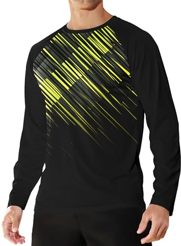 APTRO Herren Sport Tshirts Langarm UV T Shirt Funktionsshirt atmungsaktive Fitness Trikot Schnelltrocknend Training Laufshirt Schwarz XXL