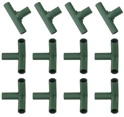 Homeponnew Connettori per telaio serra, 16 mm, raccordi per tubi in PVC per strutture da giardino, set di giunti in plastica resistente, per serre fai da te, tende e mobili, confezione da 12 pezzi