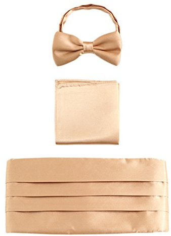 WANYING Herren Satin Kummerbund Fliege Einstecktuch 3 in 1 Set für Hochzeit Party Ball Banquet Smoking Gentleman - Einfarbig