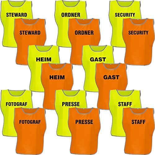 Nashville print factory Leibchen Bedruckt mit Text | Fußball | Sport | Markierungshemd | Trikot | Trainingsleibchen | Erwachsene und Kinder (Neon Gelb, L/XL)