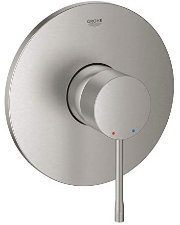 GROHE Essence, Duscharmatur Unterputz (Wasserhahn für die Dusche, ohne Umstellung, Einhebel-Mischbatterie aus Metall mit langlebiger Oberfläche, Installation mit Rapido SmartBox), edelstahl, 24057DC1