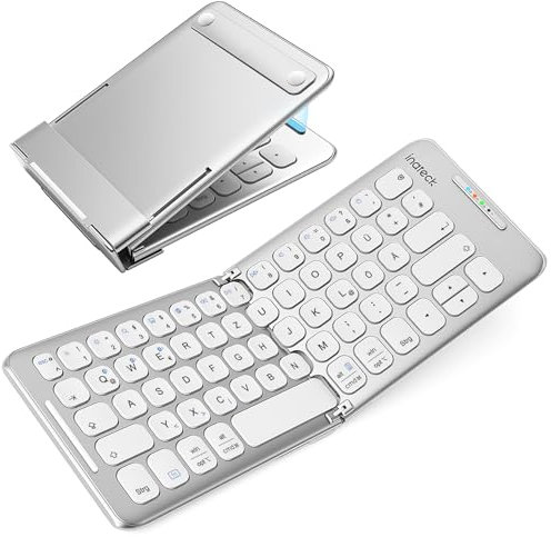 Inateck Faltbare Tastatur Bluetooth QWERTZ,Mini Tragbare mit 3 Bluetooth, Tablet Tastatur drahtlose Reise für iPad/iOS/Samsung/Android/Windows,KB06001