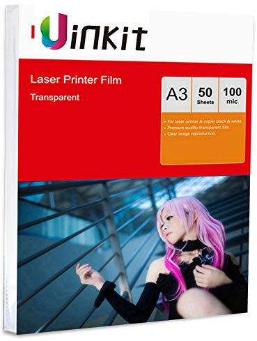 A3 OHP Film for LaserJet Printer - 50sheets Overhead Projector Film Acetate Transparency 420x297mm Uinkit