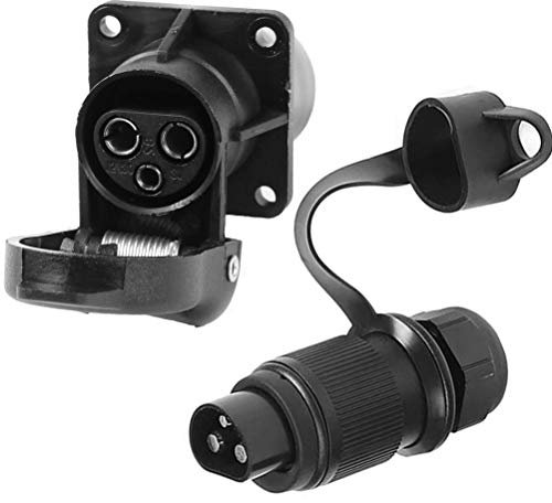 AGRISHOP 12 V 3 Pin Trailer Plug Socket Male Female Wiring Connector Adapter For Rv Caravan Tractor Truck Van Towbar Towing