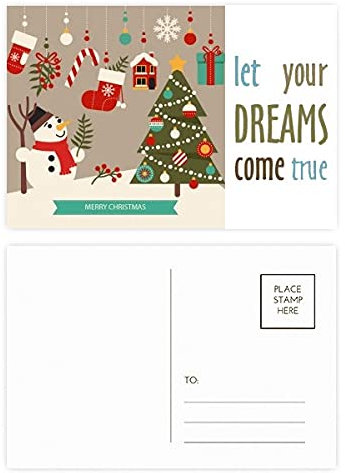 Weihnachts-Postkarten-Set mit Schneemann, Baumhandschuhen, Festival, Traum, wahr werden kann, 20 Stück