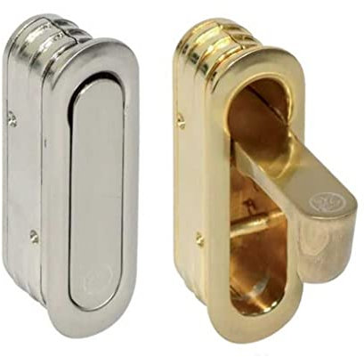 Solmer LTD Hafele Pocket Door Flip up Handle for Pocket Hideaway Sliding Door System (Satin Brass)