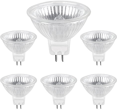 Halogen Leuchtmittel MR16 GU5.3 12V Halogen Reflecktor 50W Dimmbar, 680LM Warmweiß 2700K, GU5.3 MR16 Halogenstrahler für Schienenbeleuchtung, Einbaubeleuchtung, Landschaftsbeleuchtung, 6 Stück