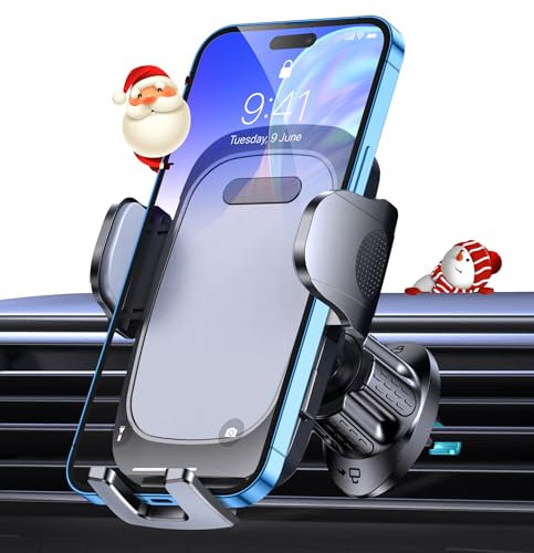 Mohard Handyhalterung Auto Lüftung, [Nie Wackeln] 360° Drehbar Handyhalter Auto mit Verbessertem Lüftungshaken, 100% Sicher KFZ Smartphone Halterung Kompatibel mit iPhone 17/16/15, Allen 4-7 Handys