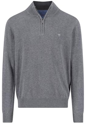 FYNCH-HATTON Pull SFPK215 – Troyer – Cardigan Zip – Coton super fin, Steel, S