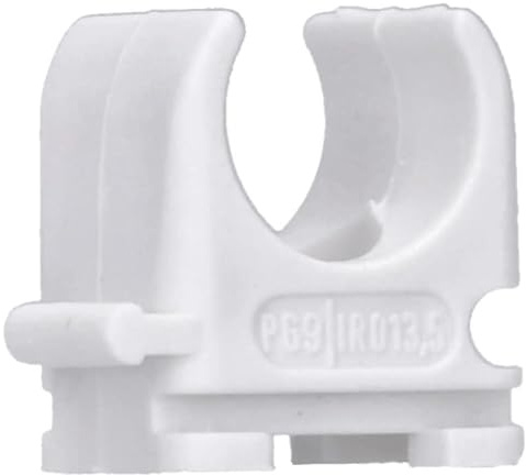 100 Stück M16 Rohr-Klemmschellen PP Kunststoff M16-M50 16mm bis 50mm für Stangenrohr Isorohr Leerrohr anreihbar zum Festschrauben Weiß Voxura