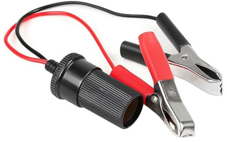 Q35CS Bolwins 12V/24V KFZ Zigarettenanzünder Verlängerung mit Batterieklemmen – 30cm Adapterkabel mit Buchse – Direktanschluss an Autobatterie für Autozubehör, Stromversorgung unterwegs