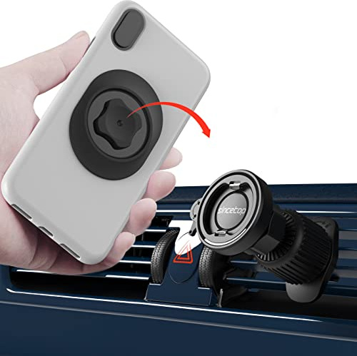 sincetop Auto Telefono Supporto con Gancio di Blocco per Bocchetta d'Aria, Supporto per Telefono per Auto per Bocchette d'Aria Orizzontali, Montaggio e Rilascio Rapido con Una Mano【Seres C-1a Gen】