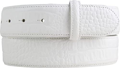 BELTINGER Wechselgürtel mit Druckknöpfen Krokoprägung 4 cm | Druckknopf-Gürtel für Damen 40mm Kroko-Optik | Kroko-Muster ohne Schnalle