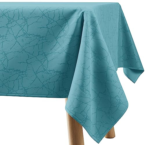 Filumi Tischdecke 130x180 cm Blau Abwaschbar Für Indoor Outdoor Marmormuster Manil