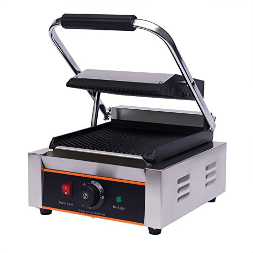 Kaichenyt Griglia elettrica a contatto da 1800 Watt, in ghisa, 0 – 300 °C, ideale come panini barbecue o tostapane