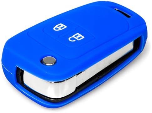 AWPARTS - Autoschlüssel Hülle - Auto Schlüssel Silikon Cover kompatibel mit Opel Astra J Insignia Meriva Zafira Movano Mokka Adam Corsa E Karl - Blau