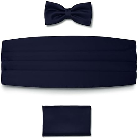 BRERA 67 Set Kummerbund Einstecktuch und Fliege Herren für Anzug verschiedene Größe und Farben aus Seide | Fliege mit Einstecktuch Accessoires-Set für Smoking Herren | Gürtel für Abendkleid