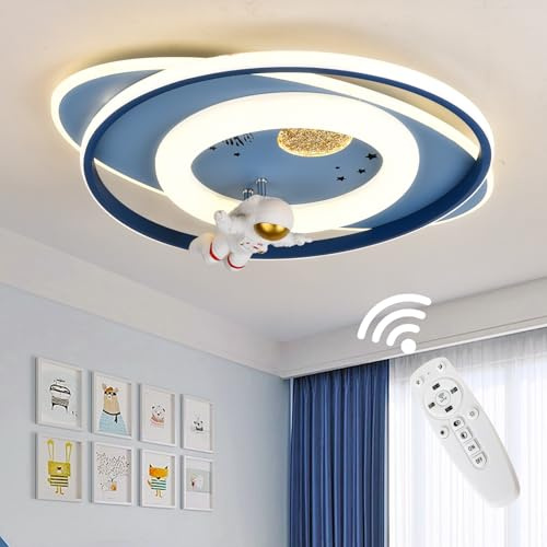 GHiycotdl Deckenleuchte Kinderzimmer,Astronauten Kinderzimmer Lampe Decke | mit Fernbedienung,dimmbare für Kindergarten Schlafzimmer,Nachtlicht Funktion