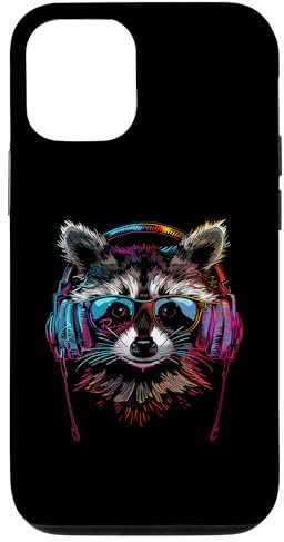 Coque pour iPhone 13 Pro Casque DJ Raccoon