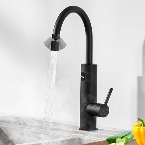 LNXGJJ Wasserhahn mit Durchlauferhitzer Küche 3200W, 2 Strahlarten | Elektrischer Wasserhahn, Durchlauferhitzer Wasserhahn mit LED-Temperaturanzeige, 360° Drehbarer