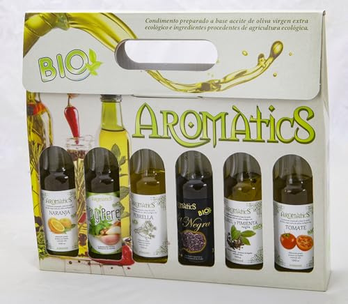 AGRISANZ- Set de Aceites de Oliva Virgen Extra aliñados, 6x100ML,olive oil,condimentados a base de productos naturales,pack regalo/degustación GOURMET (gourmet)