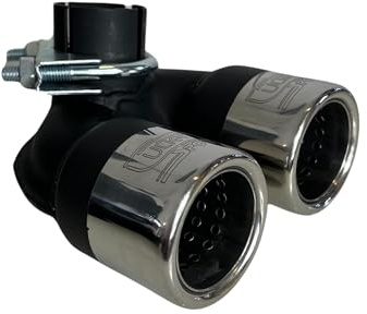 CARTUNER Auspuffblende Doppelendrohr 2x60mm mit Absorber in Sportauspuff Optik für Fortwo Modelle Typ 450 bis Baujahr 04/2007 Cabrio City-Coupe