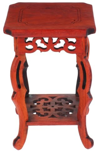 Garneck Decorative Pedestal Stand Wood Plant Stand for Bonsai Pot and Jade Display Base Indoor Plant Display Vase for Home Office Garden Decor 5.11 X 3.34 X 3.34 in