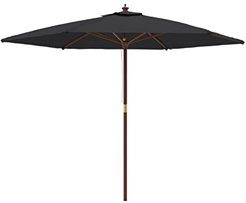 Fasba Sonnenschirm Ampelschirm Gartenschirm Marktschirm Strandschirm Schirm Sonnenschutz mit Holzmast Schwarz 299x240 cm