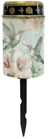 Nopersonality Lampes solaires de jardin en forme de colibri - Étanche - Décorations de cimetière pour tombe - Lumières solaires polyvalentes - Lumière commémorative décorative pour la perte d'un être