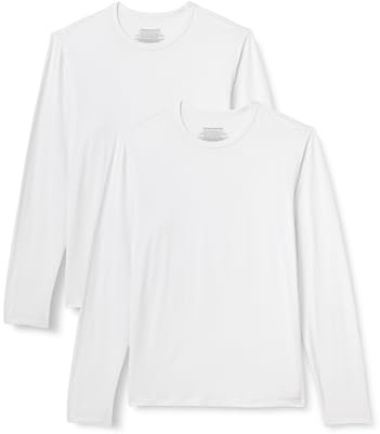 Amazon Essentials Maglietta Intima da Uomo a Maniche Lunghe in Modal Super Morbida, Bianca, S