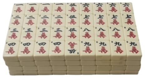 PZOFERLIN Chinesische Mahjong-Spielsteine Chinesisches Mahjong-Set, 144 Steine, Beige, mehrere Größen(30mm)