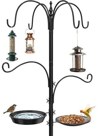 Newthinking Bird Feeder Hanging Station, Bird Feeder Pole with 5-Prong Base
