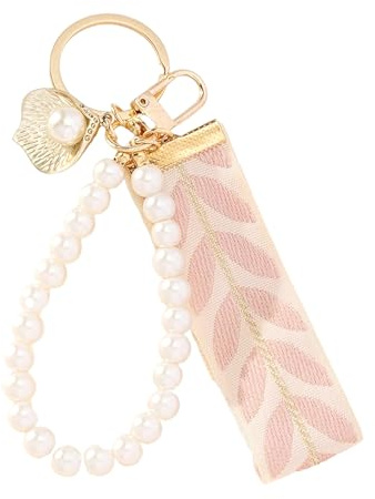 Yotlein Schlüsselanhänger, Perlen Schlüsselan-hänger, Schlüsselan-hänger Damen, Schlüsselanhänger Rosa, Keychain Aesthetic, Girly Backpack Key Ring, Accessory Gift for Car Keys, Schlüsselband Kurz