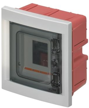 Tableau électrique IP40, montage encastré, 4 modules, 154 x 160 x 80 mm, cadre gris, armoire avec porte transparente fumée, boîte de distribution pour installations électriques, professionnel
