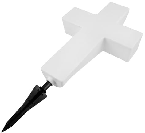 Toyvian Lámpara Solar Cruz Cementerio LED con Parpadeante Luz Resistente al Agua para Decoración de Tumbas Batería para Iluminación Nocturna Prolongada Instalación sin Cables