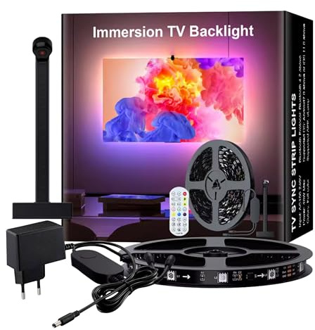 YASTA Striscia LED Tv Retroilluminazione Intelligente RGBIC per TV 48-55 Pollici Sincronizzazione Musica Gaming Luci Led WiFi Smart controllo remoto con App e Telecomando Bluetooth (3.8 MT)