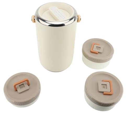 Fyearfly Tarro aislado de acero inoxidable de 2,6 L, lonchera de 3 niveles a prueba de fugas, apto para microondas, ideal para oficina y camping