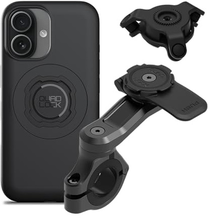 QUAD LOCK Lenker Handyhalterung PRO für Motorrad mit Vibrationsdämpfer und MAG Hülle für iPhone 17
