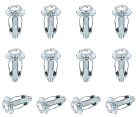QUARKZMAN 12 Set M5x28mm Tuercas Expansión, Acero Carbono Acabado Zinc Tuerca Pétalo, Arandelas Remache Multiagarre Para Paredes Huecas Línea Hierro Uso Paredes Finas Y Blandas, Plateado