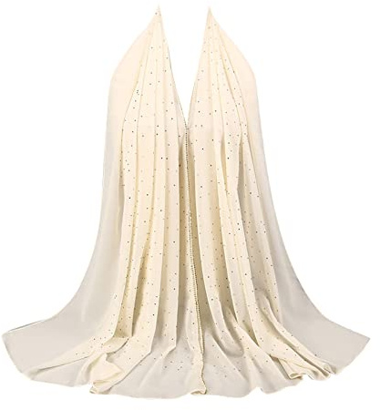 Christliches Kopftuch, Turban Damen Hijab Kopftuch, Weiches Chiffon-Kopftuch für Frauen, Frühling, Sommer, Langer Schal, Muslimischer Hijab (B, One Size)