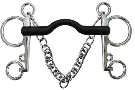 wisoolkic per cavallo in acciaio inossidabile con filetto in rame con finiture argento, imbracatura western, guanciale equestre per masticare dolcemente, rullo centrale, briglia da masticare