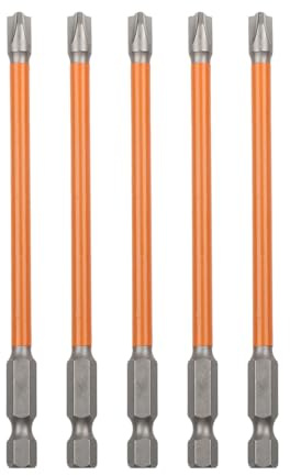 5 puntas de destornillador de cruz ranuradas especiales, de aleación de acero FPH2 con magnetismo para interruptor de enchufe y disyuntor, 65 mm, naranja