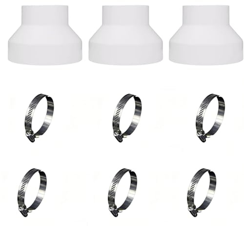 3 Packs 150-100mm Reducer, 6-4 Inch Ducting Reducer Stainless Clamps | Stainless Steel, for Extractor Fan Tumble Dryer Cooker Hood Ventilation Round Duct Pipe Connector Adaptor